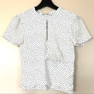 Abercrombie & Fitch White Polka Dot Blouse
